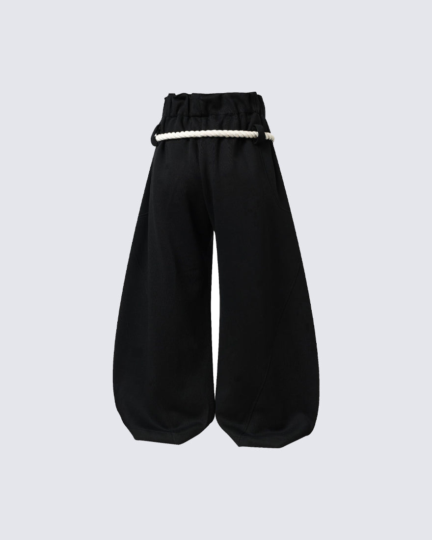 New Casual Relaxed Curved Wide-Leg Pants
