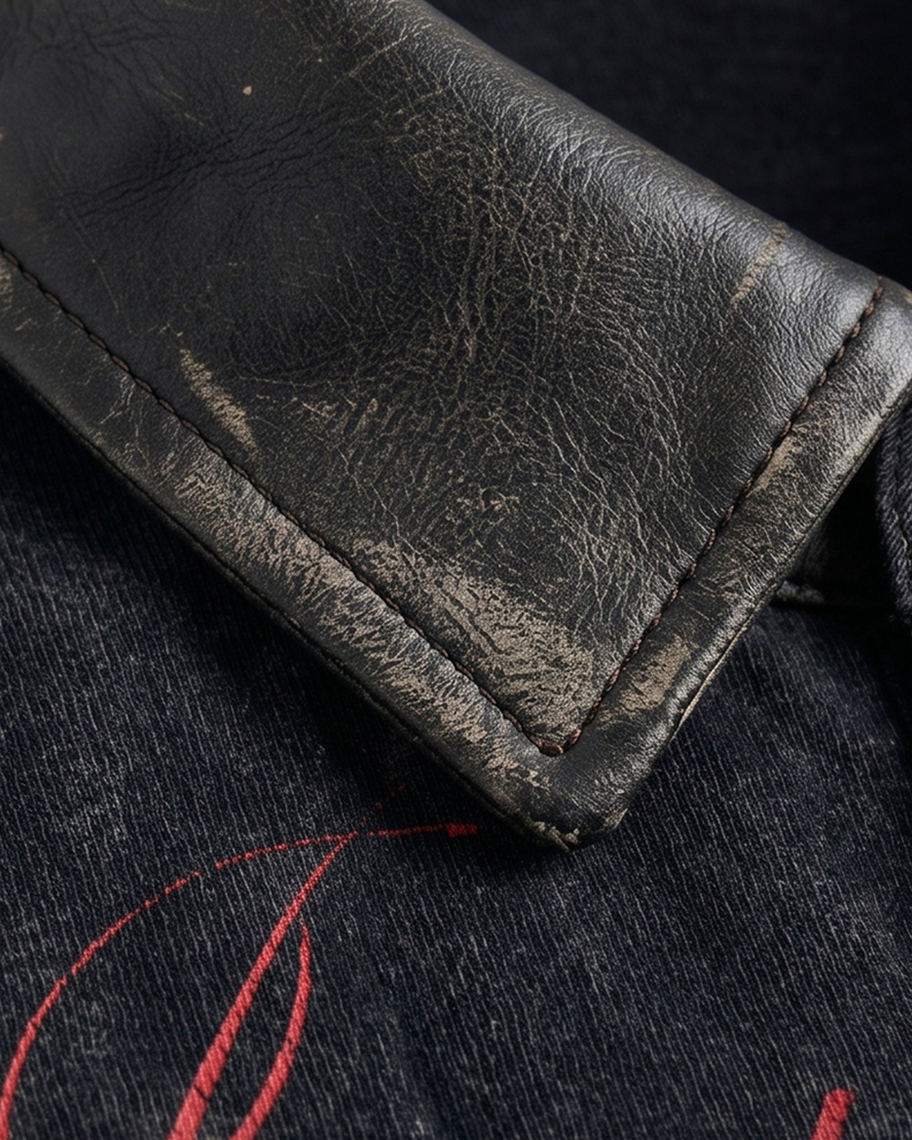 GRYFT -New Vintage Washed Letter Print Polo Shirt