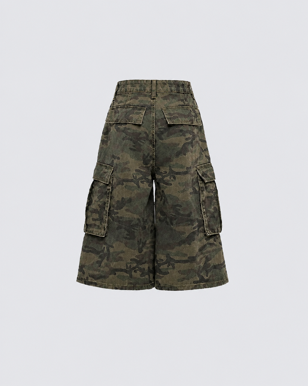 New Camo Layered Cargo Shorts
