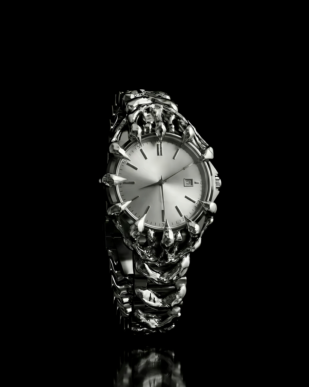 Futuristic Sculptural Metal Watch
