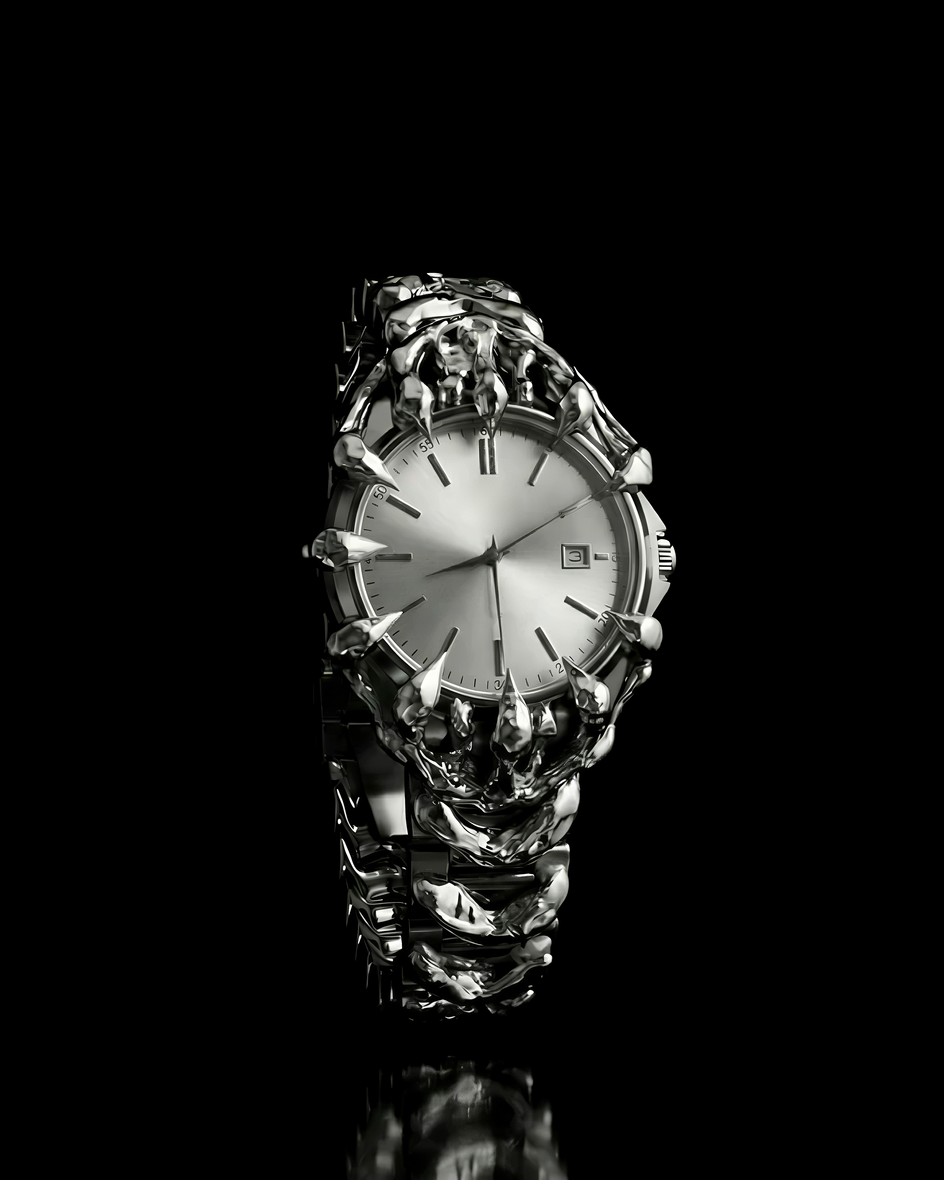 Futuristic Sculptural Metal Watch