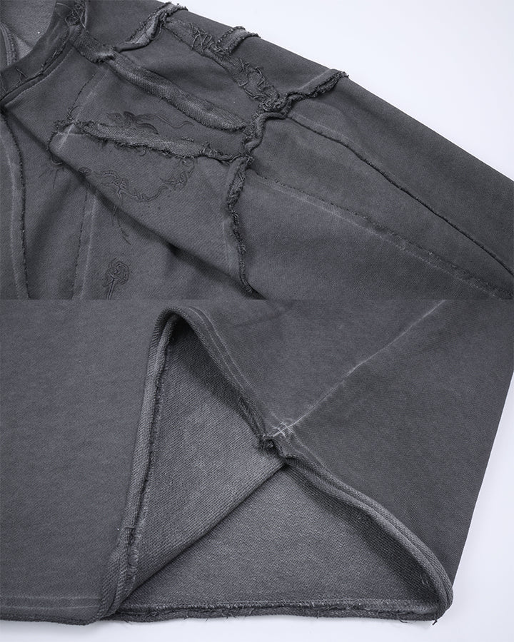 GRYFT Grunge Washed Patchwork Sweater