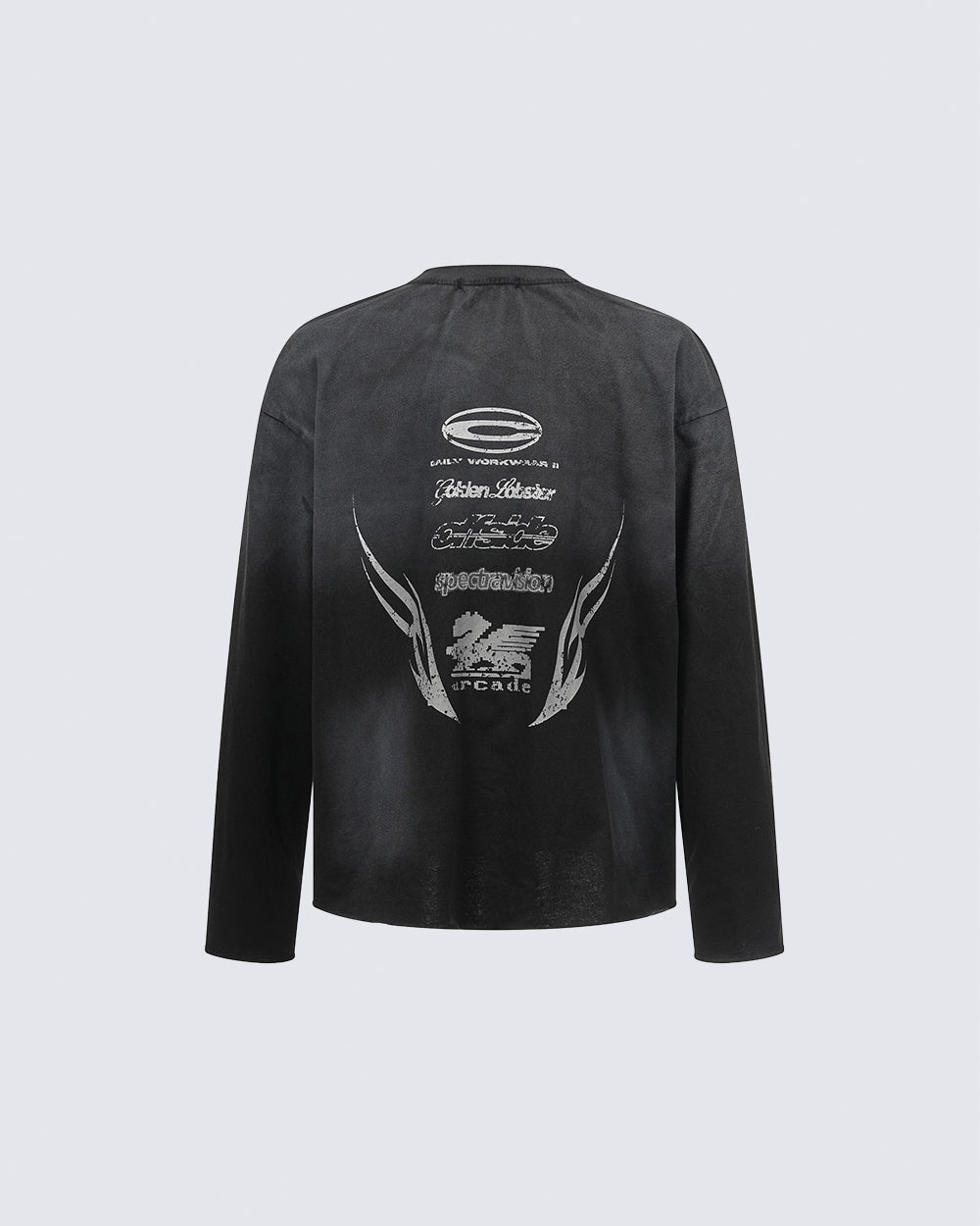 GRYFT Grunge Washed Printed Long Sleeve T-Shirt