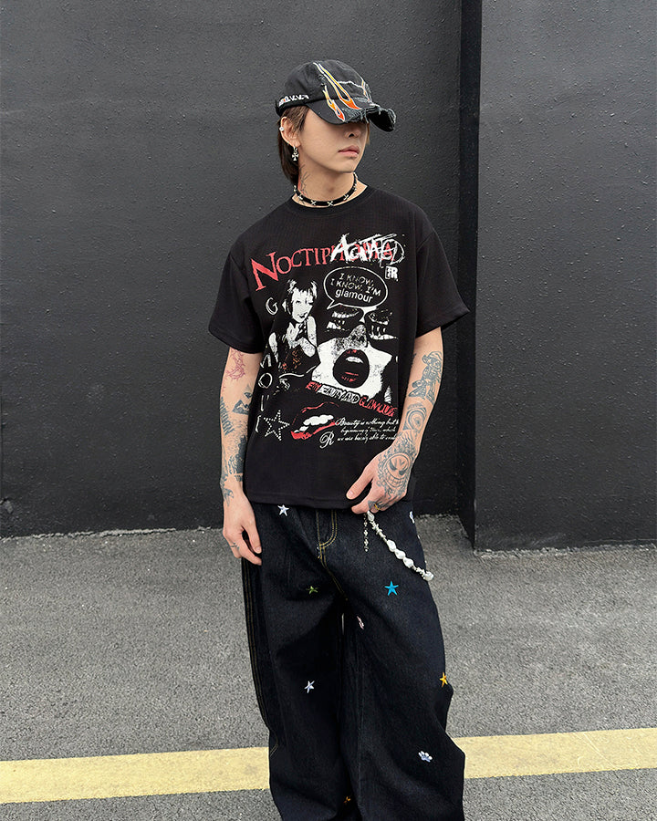 New Waffle Washed Statement T-Shirt