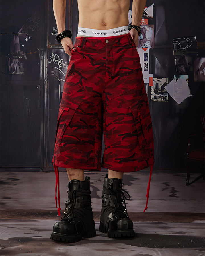Light Asian Street Camo Utility Shorts