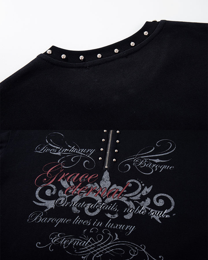 GRYFT Gothic Zipper Studded Tee