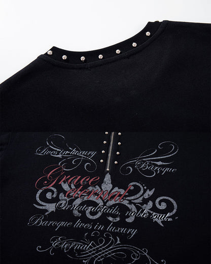 GRYFT Gothic Zipper Studded Tee