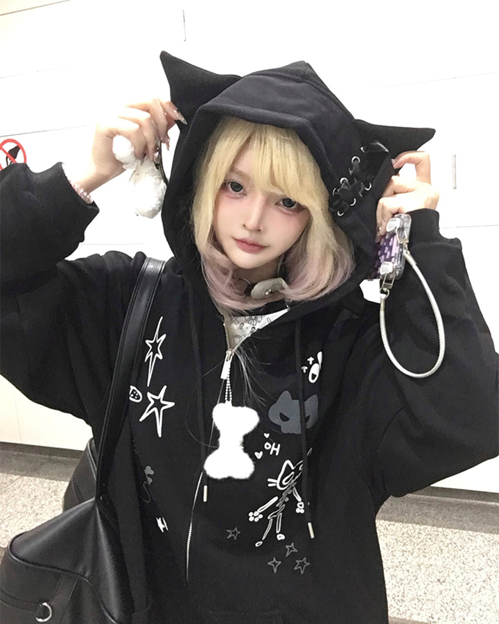 American Style Graphic Hoodie Subculture
