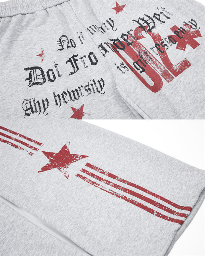 American Retro Street Graphic Star Print Sweatpants