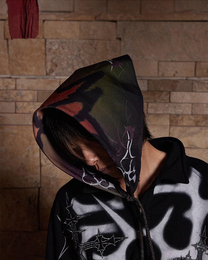 Abstract Pattern Drawstring Headscarf