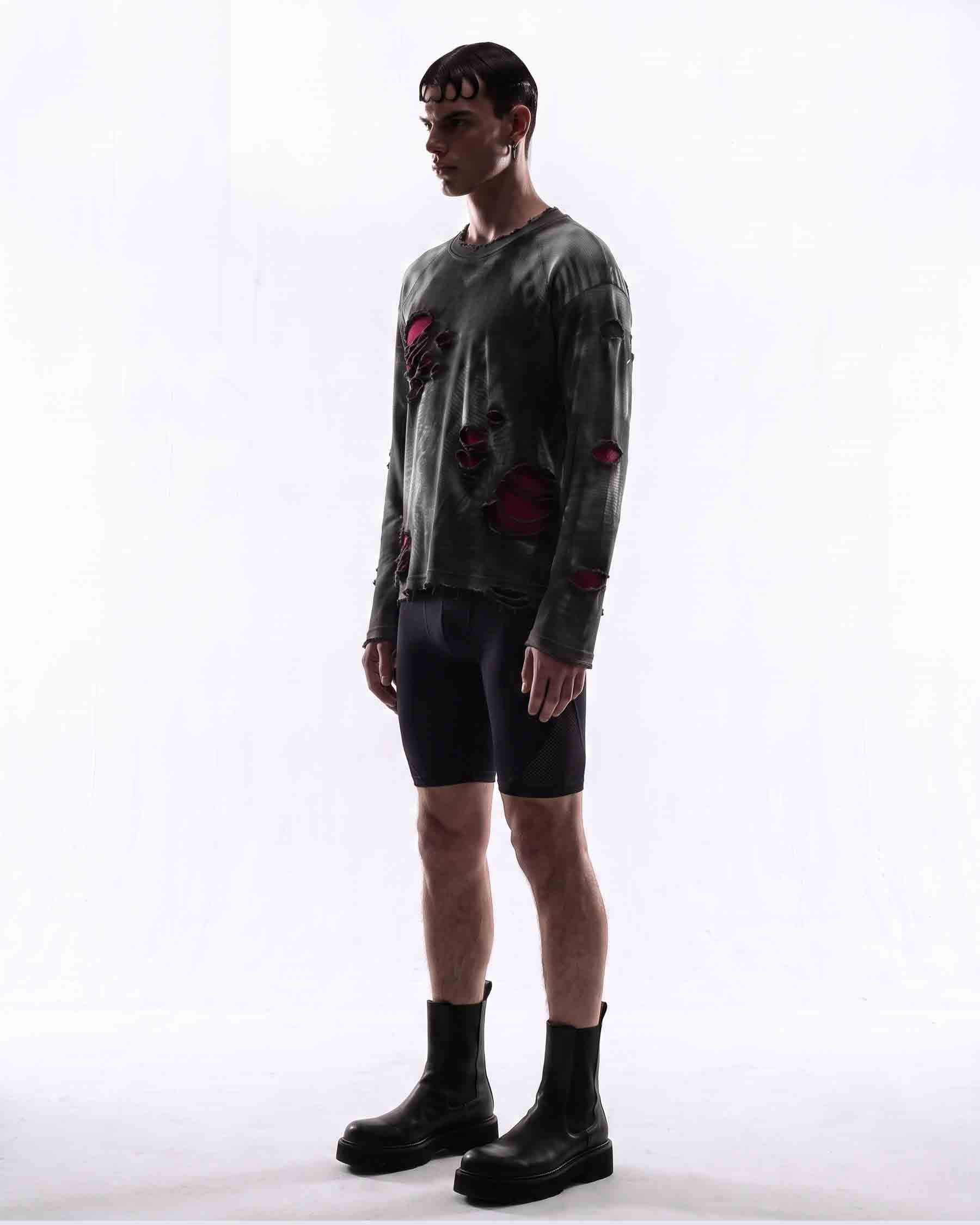 GRYFT RED RUST Series | Distressed Raglan Long Sleeve