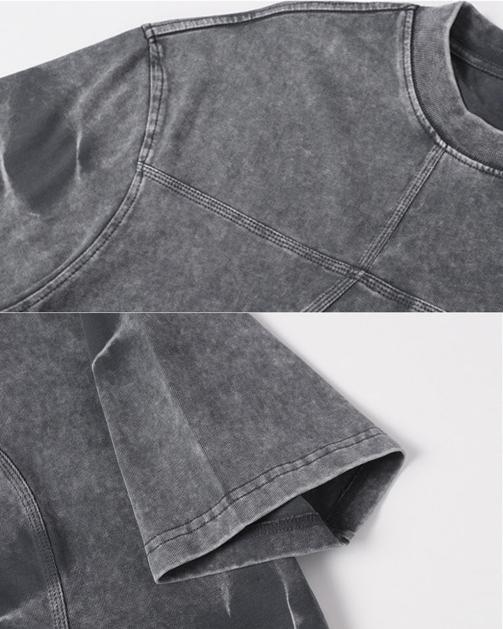 American Vintage Washed Patchwork Short Sleeve T