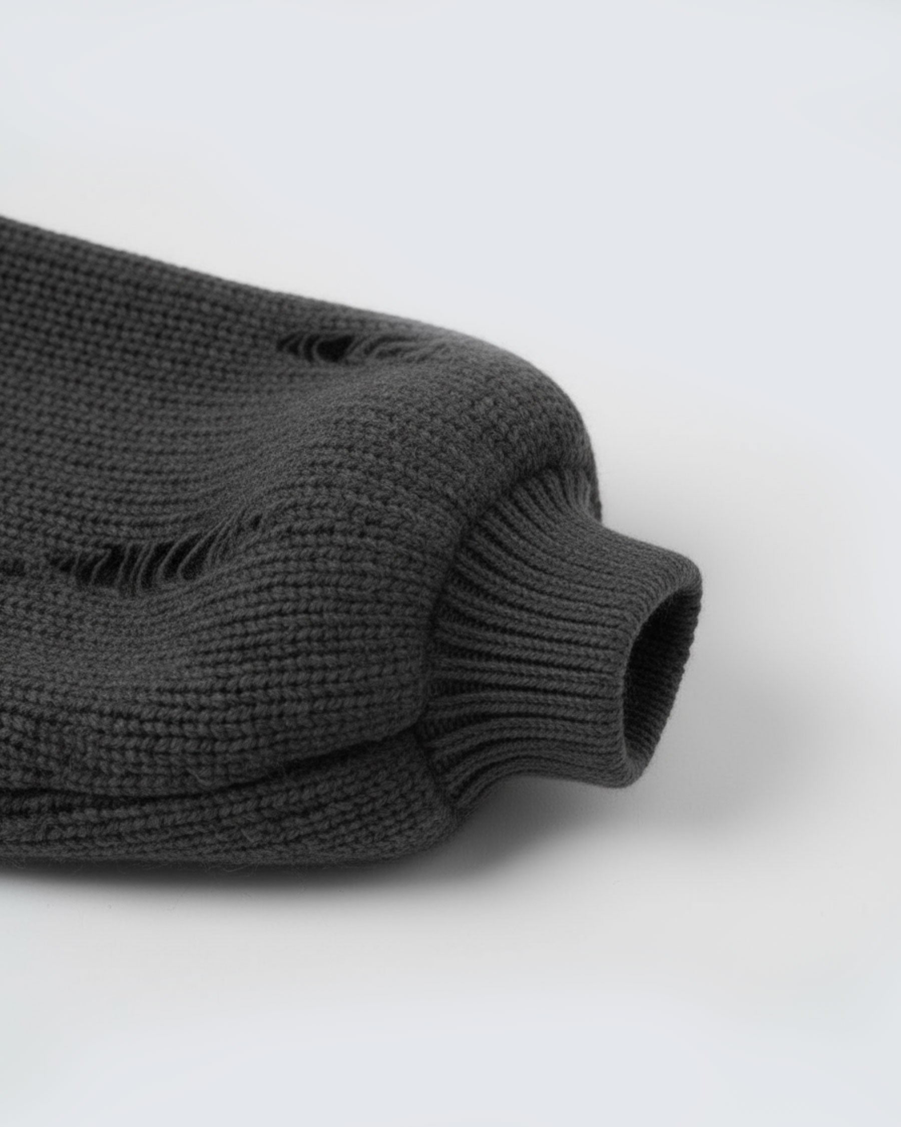 GRYFT Destroyed Knitted Sweater Plush Coat