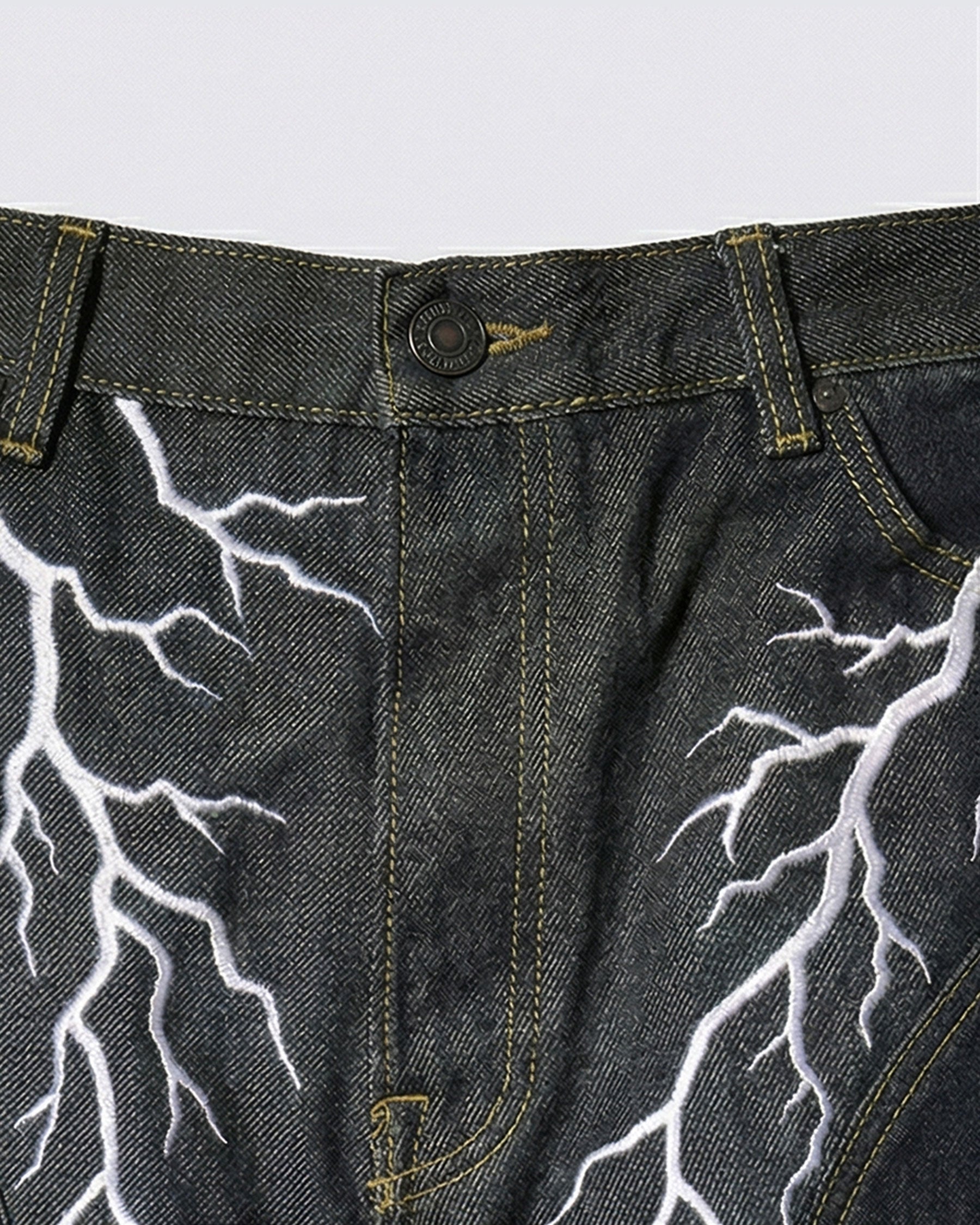 LIGHTNING Series | Double-Sided Embroidery Raw Denim