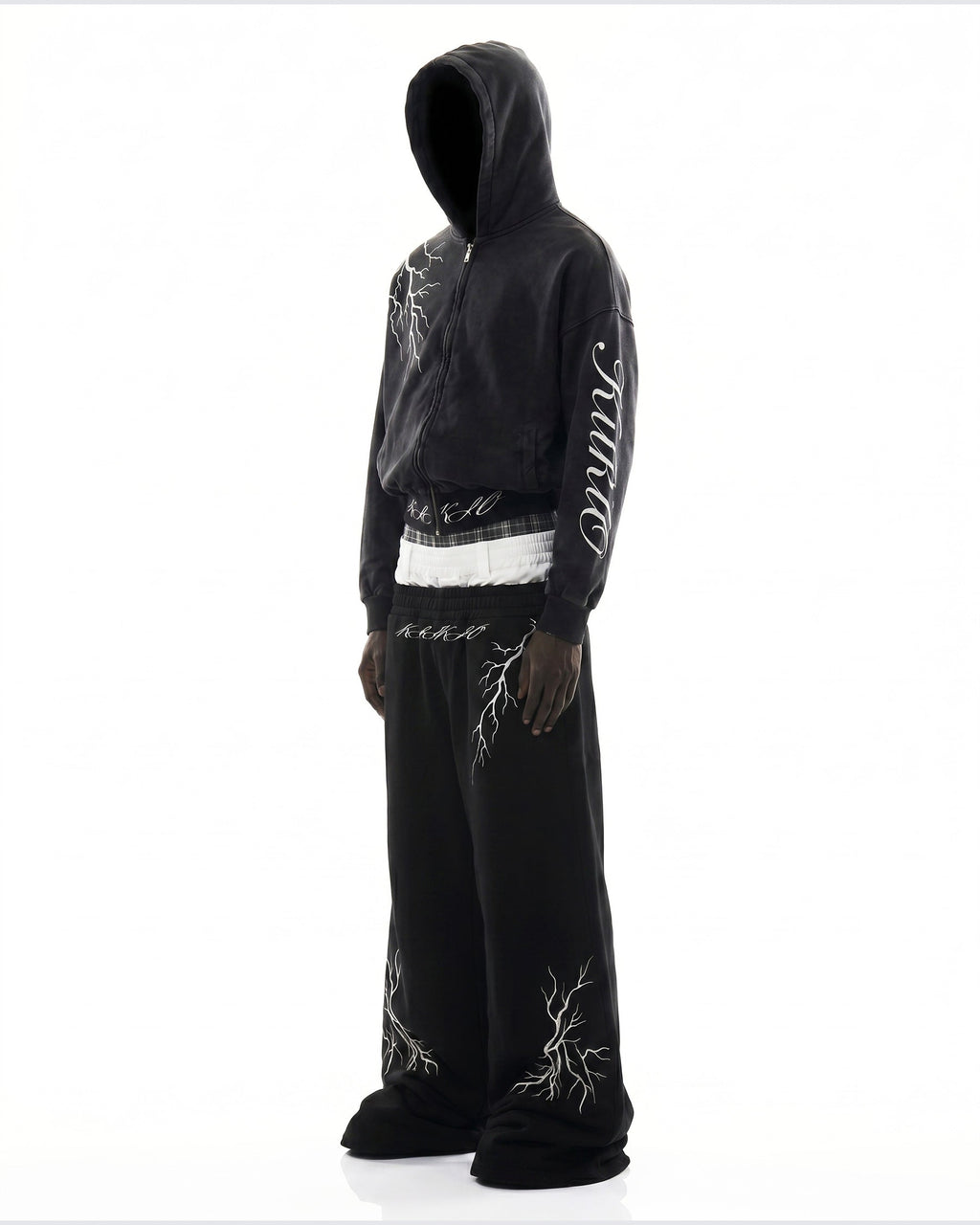 LIGHTNING Series | Layered Waist Wide-Leg Sweatpants