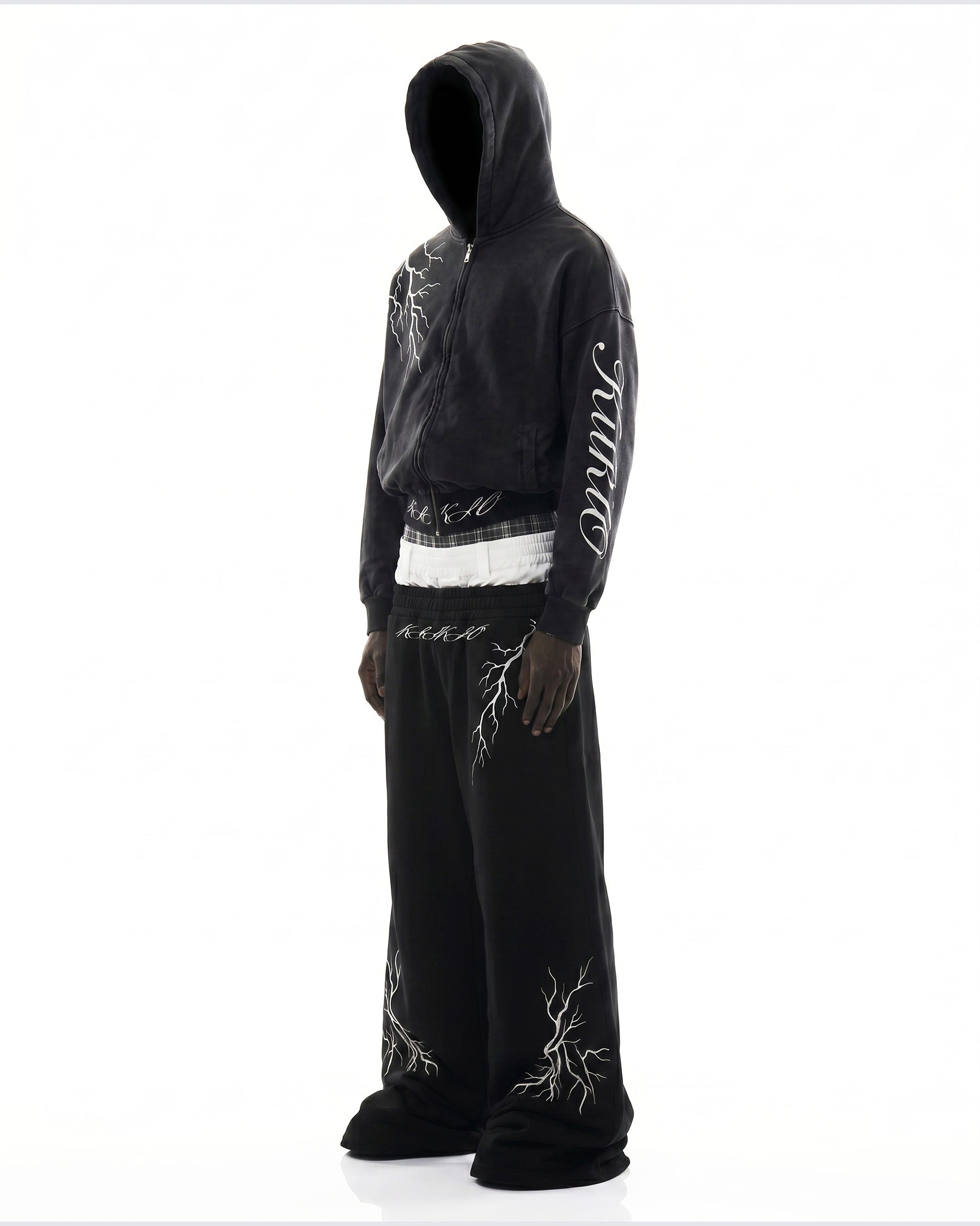 LIGHTNING Series | Layered Waist Wide-Leg Sweatpants