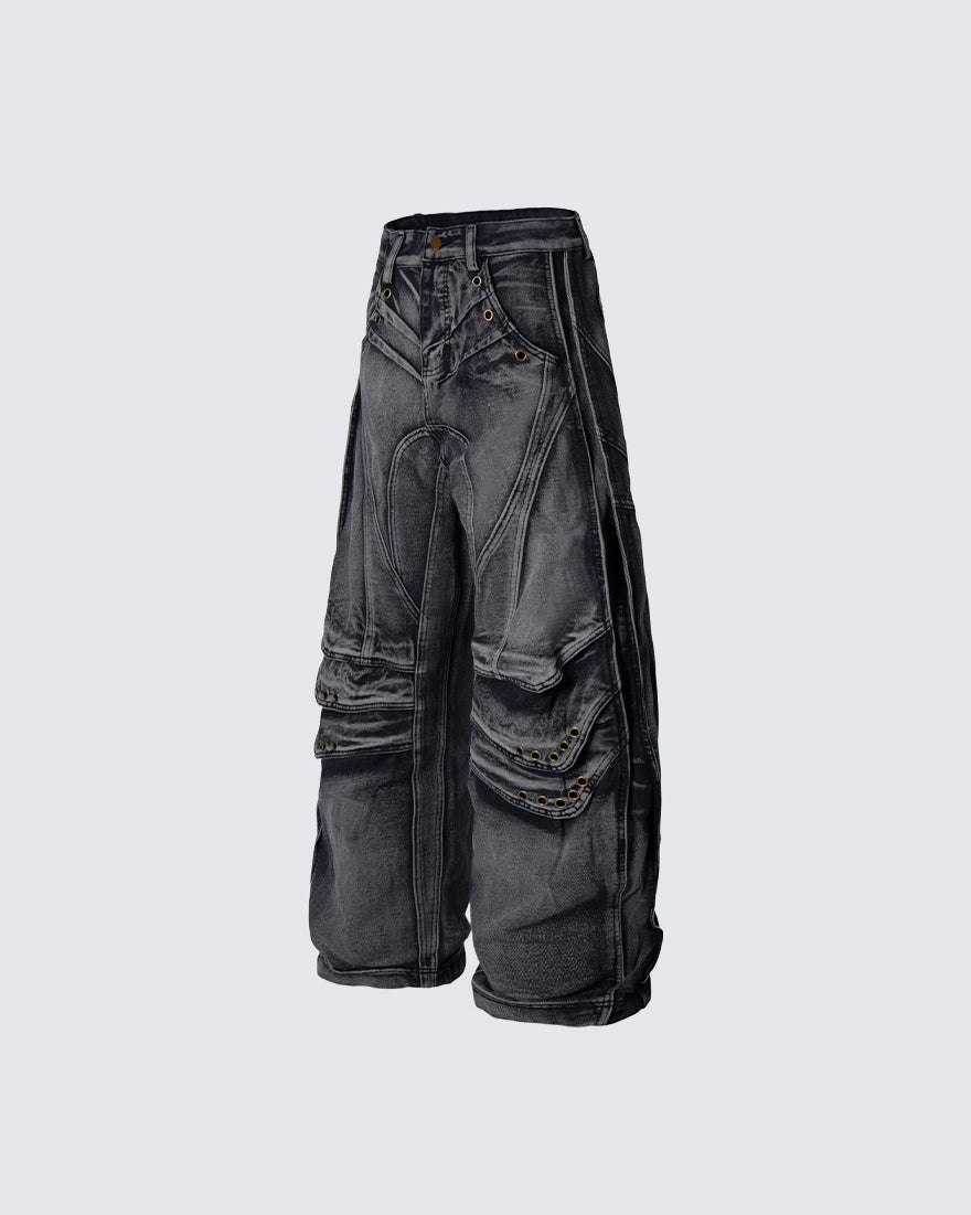 GRYFT Utility Washed Cargo Jeans