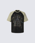 GRYFT Gothic Cathedral Graphic Raglan Short-Sleeve T-Shirt