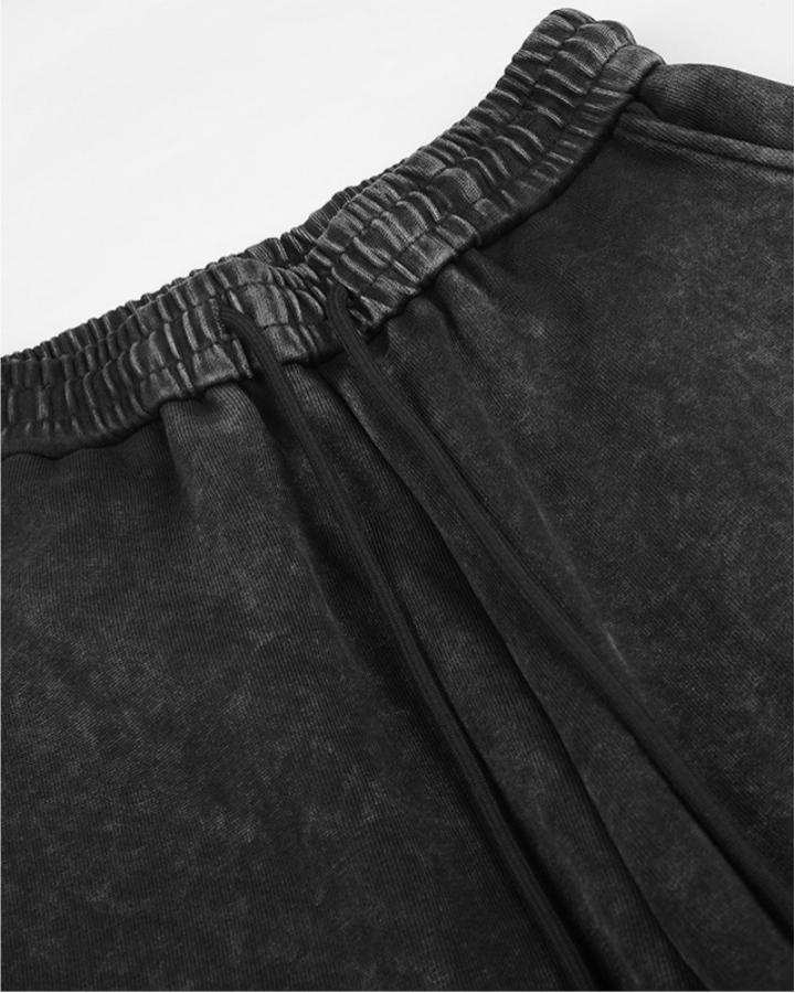 GRYFT Gothic Washed Cross Wide-Leg Sweatpants