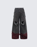 Vortex Racer-Edgy Denim Cargo Pants with Distressed Detail