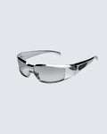 Cyber Style Silver Frame Glasses