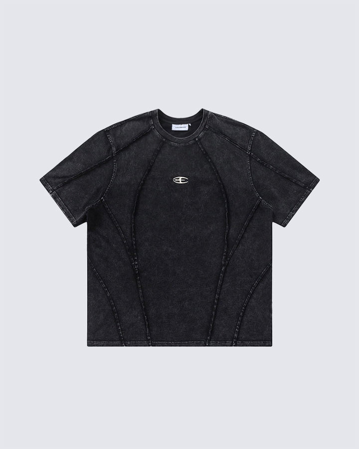 Split Raw Edge Short Sleeve T-Shirt