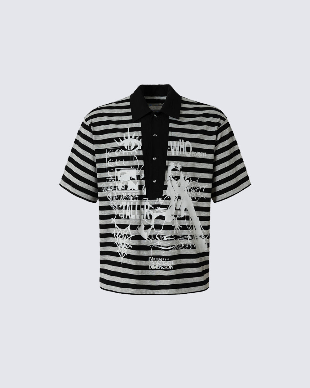 GRYFT Retro Graphic Striped Polo Shirt