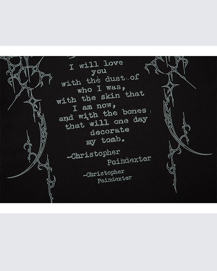 Gothic Double Sleeve Polo with Barbed Quote Print