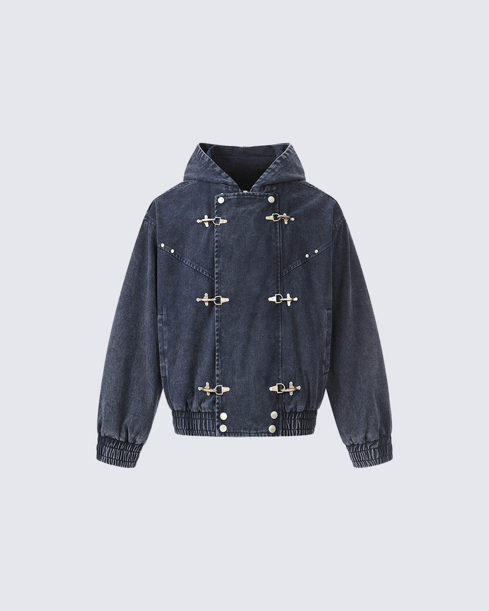 New Arrival Hooded Buckle Denim Jacket