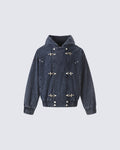 New Arrival Hooded Buckle Denim Jacket