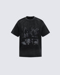 Distressed Black Graphic Print T-shirt
