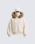 GRYFT Minimal Fur-Trim Balaclava Hooded Sweatshirt
