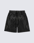 Vintage Distressed Graphic Print Shorts