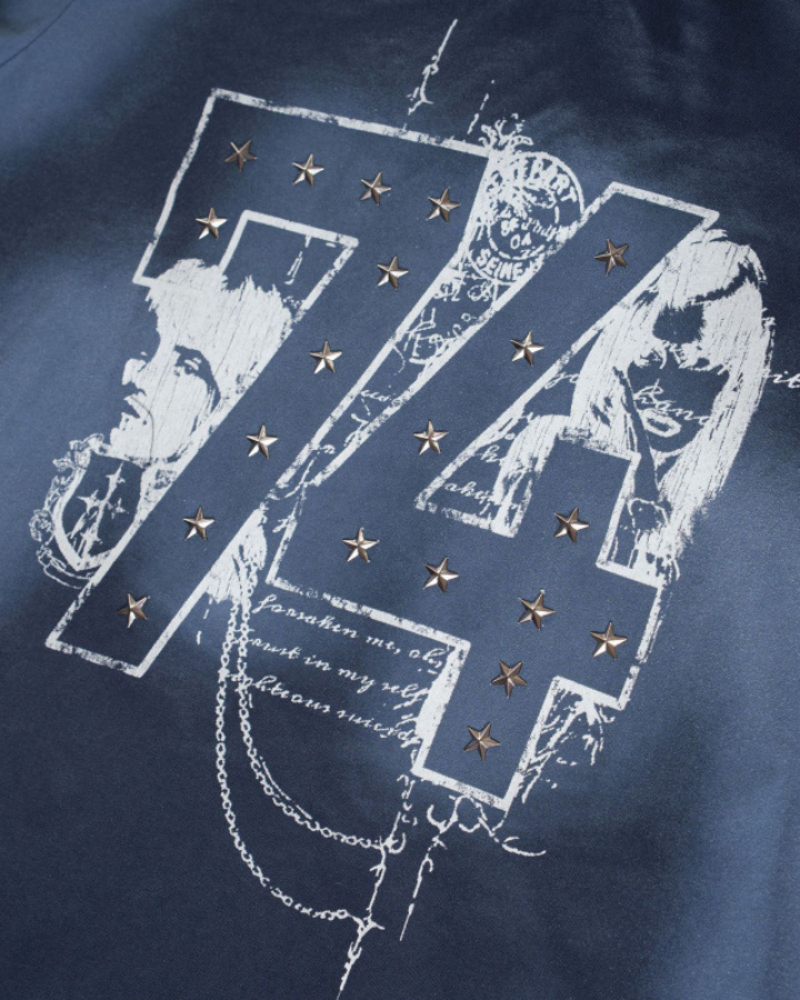 American Retro Distressed Number Print T-Shirt