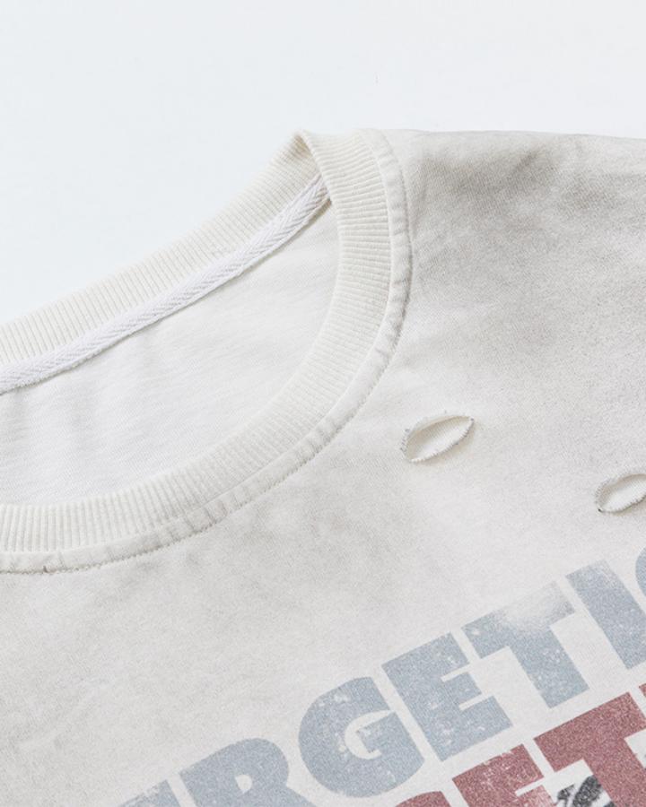 American-Style Distressed Camouflage "Faux-Layered" T-Shirt