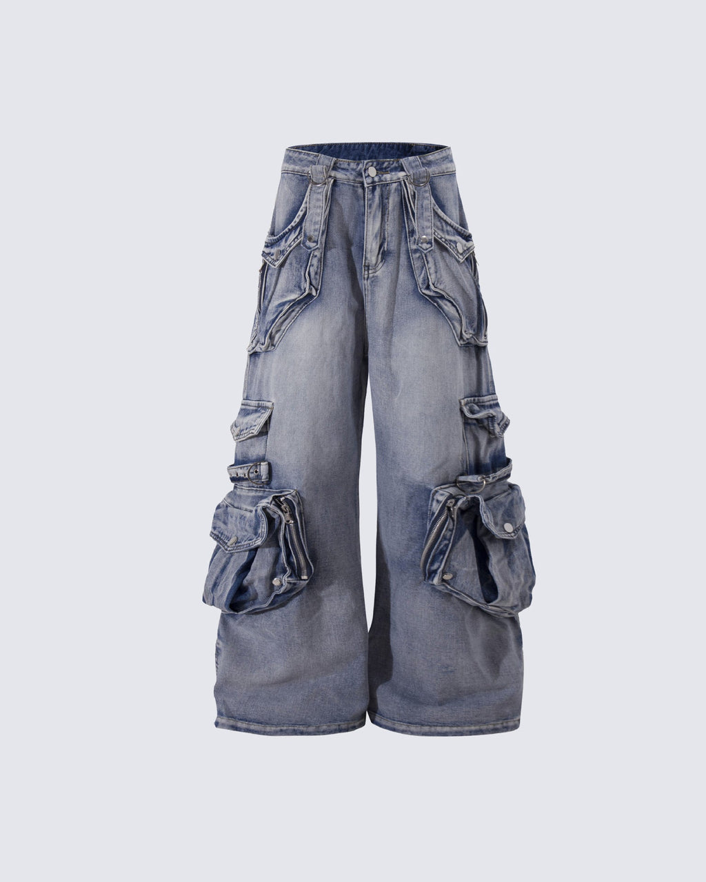Vintage Streetwear Cargo Flared Jeans