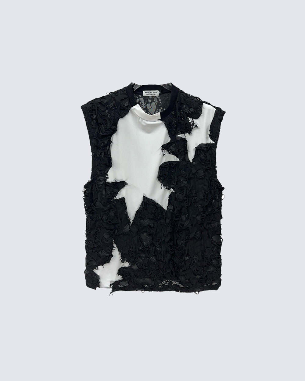 Gothic Distressed Mesh Sleeveless Top