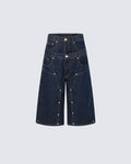 Layered Pocket Denim Shorts