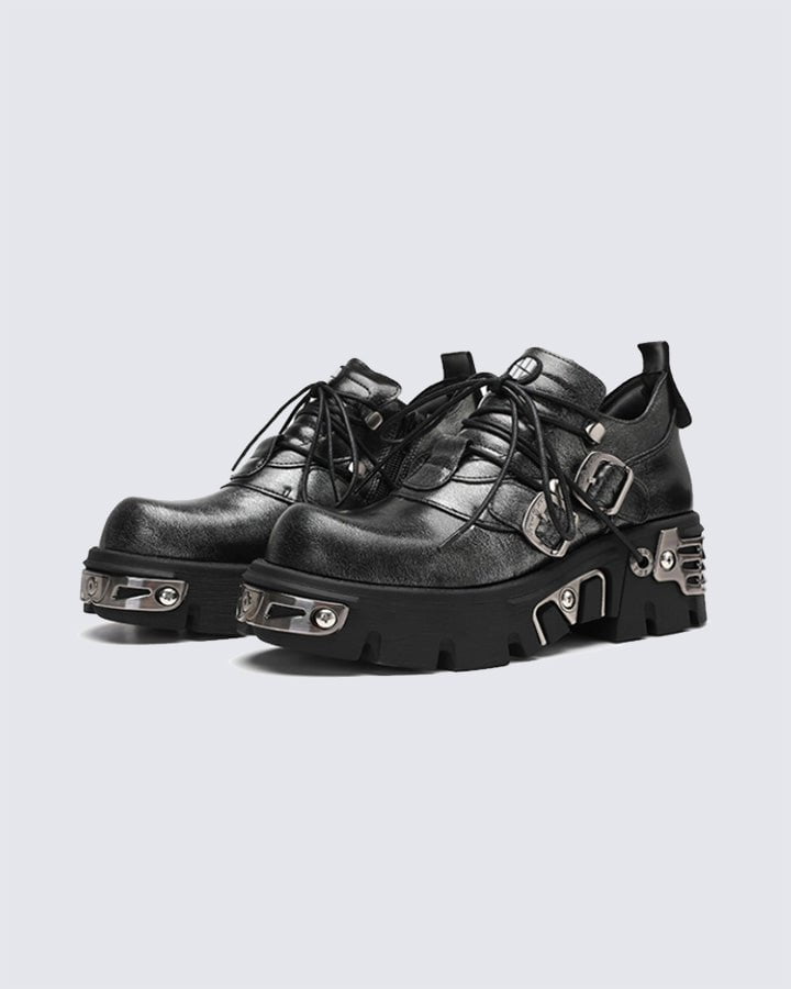 Thick-Soled Metal Low-Top Shoes