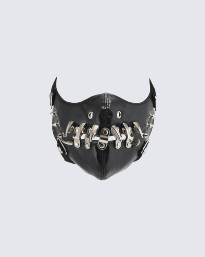 Punk Metal Rivet Leather Face Mask
