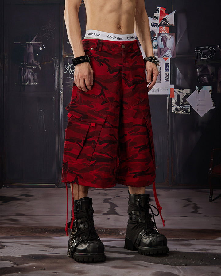 Light Asian Street Camo Utility Shorts