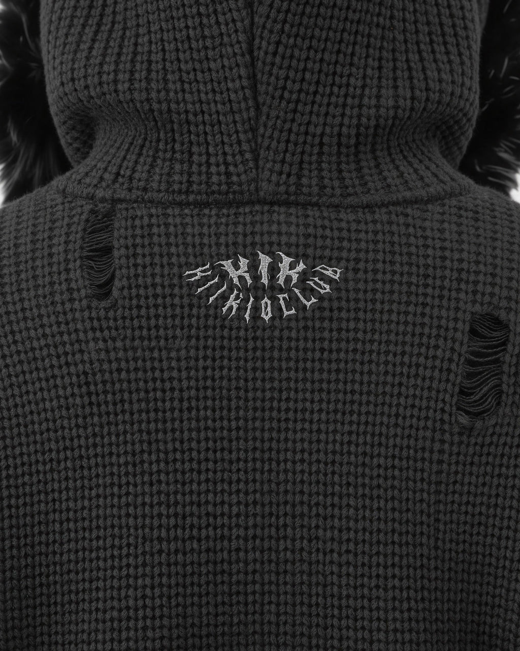 GRYFT Destroyed Knitted Sweater Plush Coat