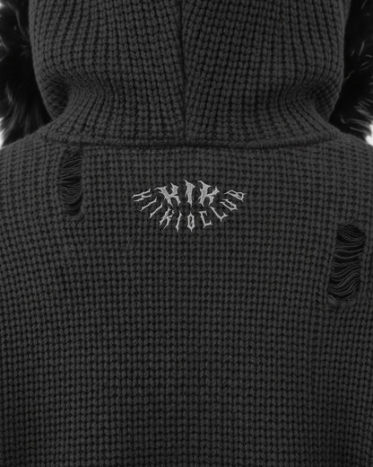 GRYFT Destroyed Knitted Sweater Plush Coat