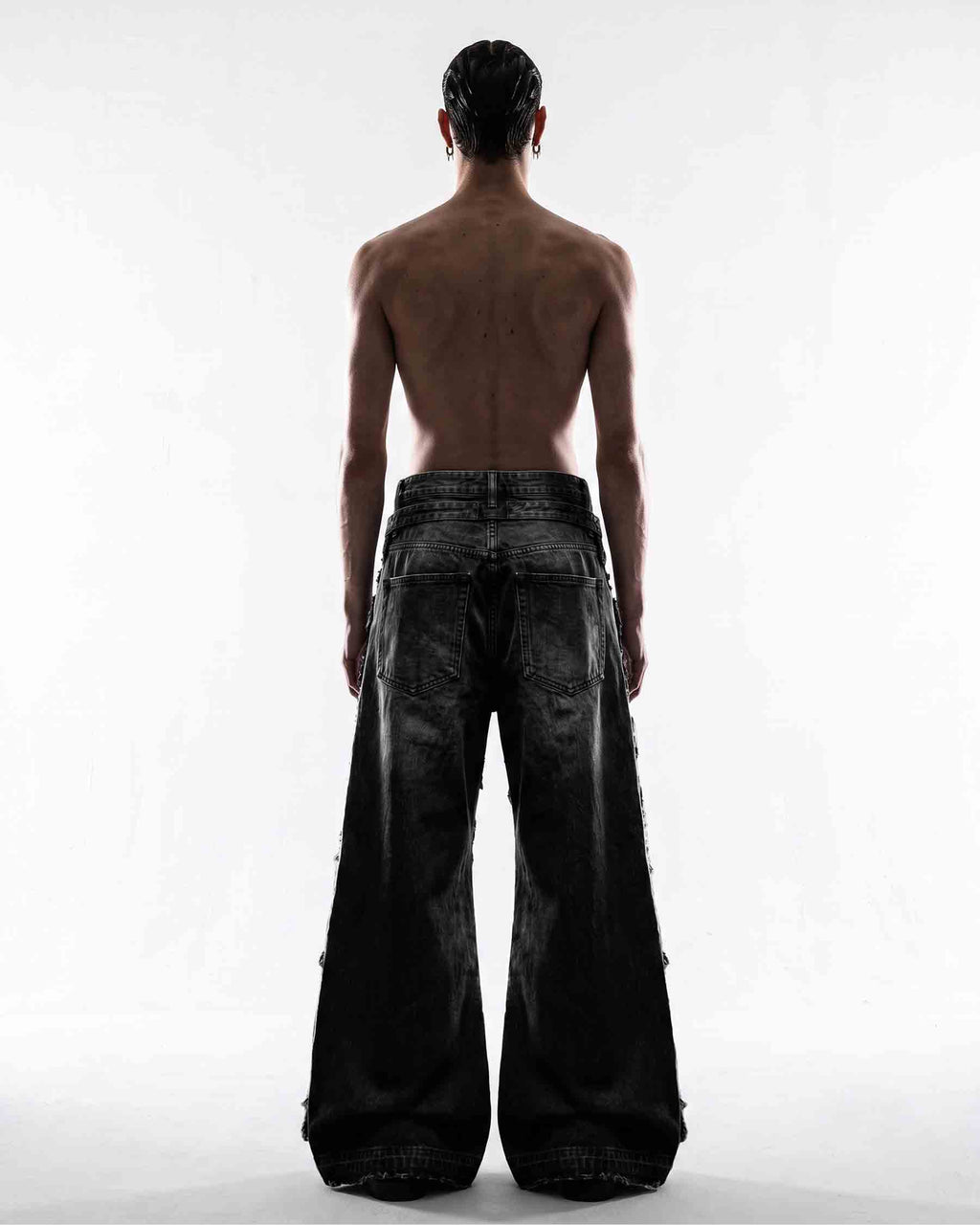 GRYFT RED RUST Series | Distressed Wide Leg Jeans
