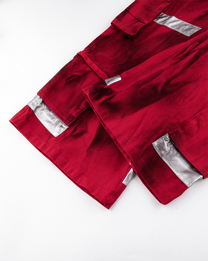 Reflective Distressed Denim Pants