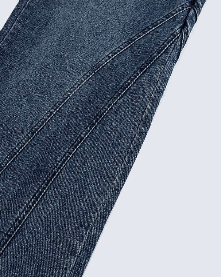 Leather Patch Pocket with Studded Detail Denim Pants