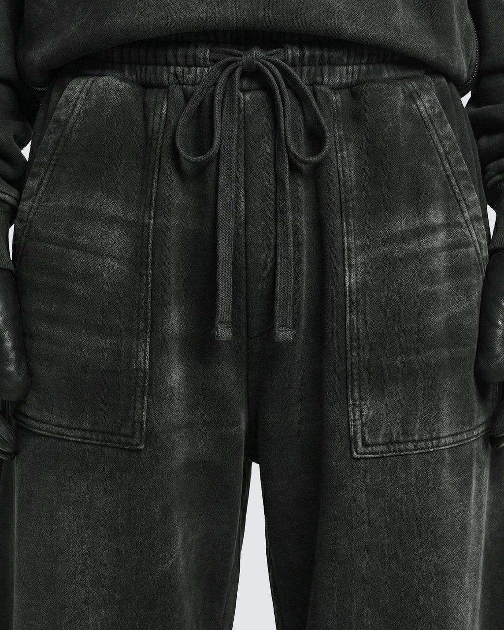LOW SATURATION-Spring New Washed Zip Hem Sweatpants