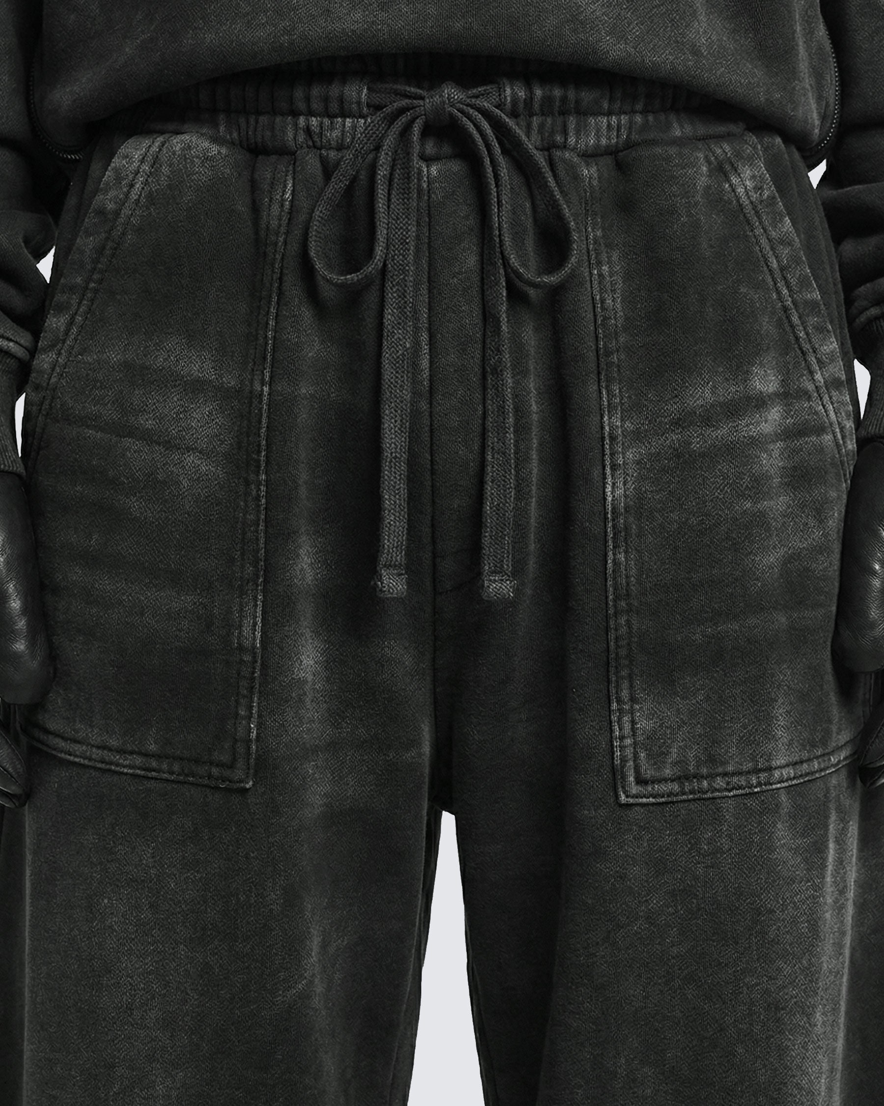 LOW SATURATION-Spring New Washed Zip Hem Sweatpants