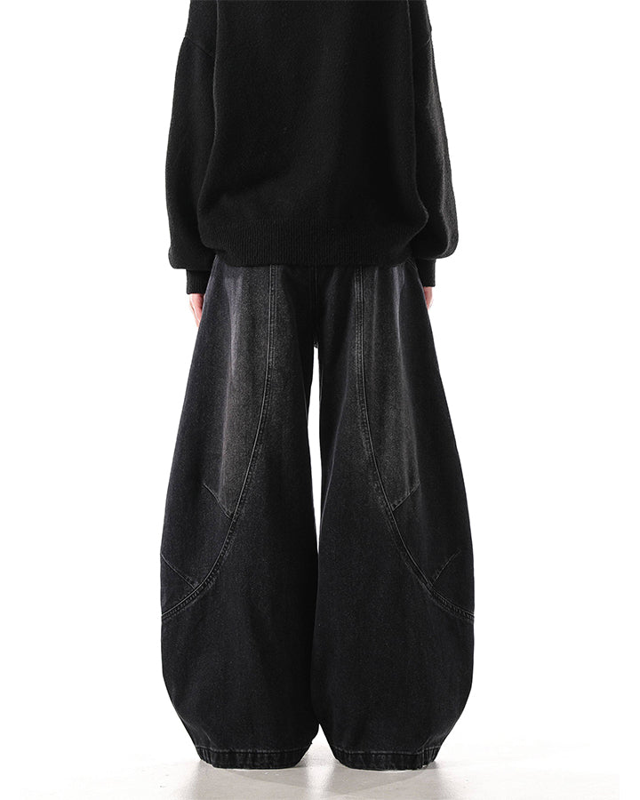 Washed Deconstructed Paneled Scythe Denim Pants