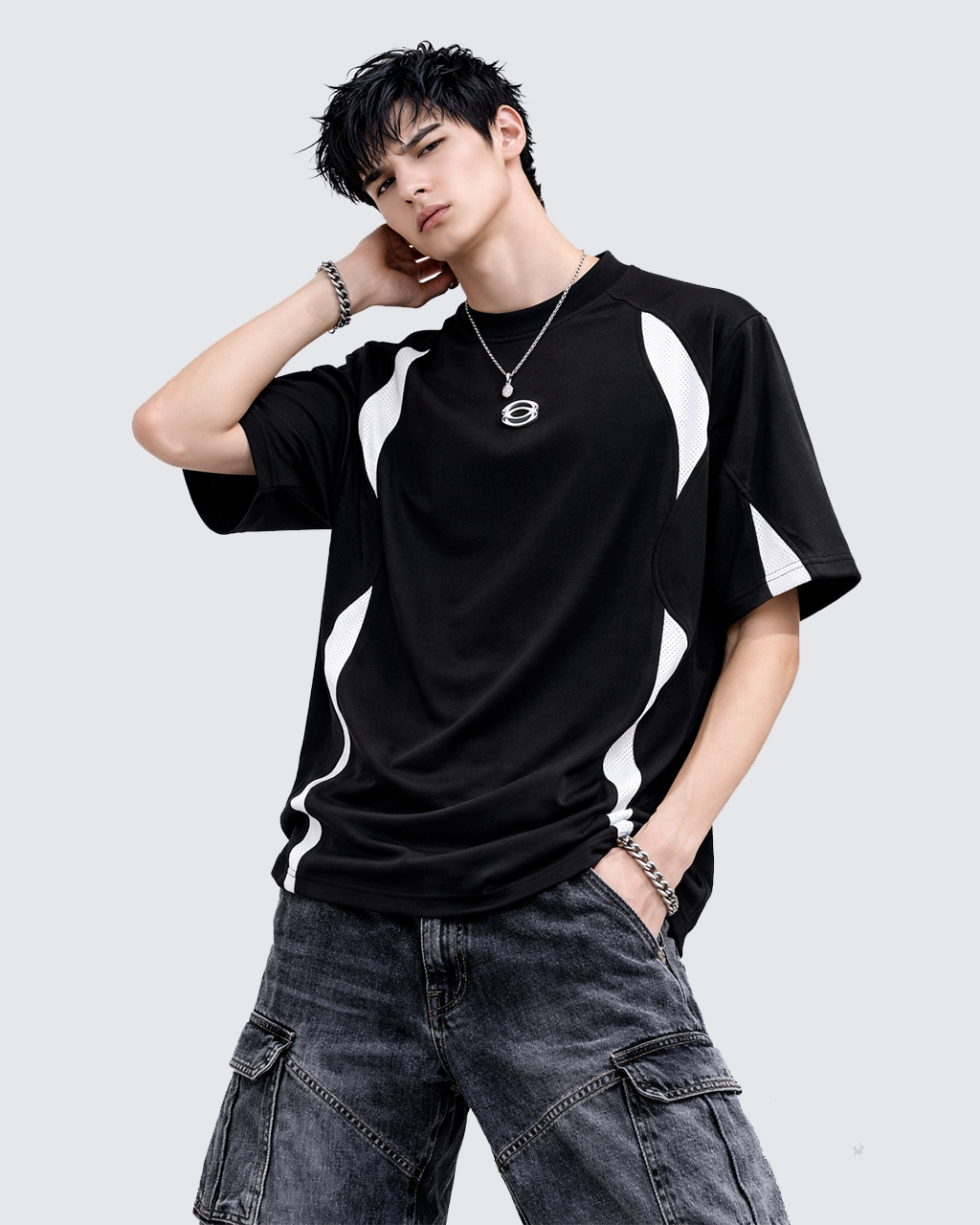 Contrast Panel Sport T-Shirt